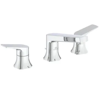 IDEAL STANDARD LDV - Dvouručková umyvadlová baterie 324x183x105 mm, svislá vzdálenost od středu výtoku 130 mm, chrom, 3,8 l/min (3 bary), s výsuvným odpadem - EasyFix, povrch SmartShine #BD661AA - chrom