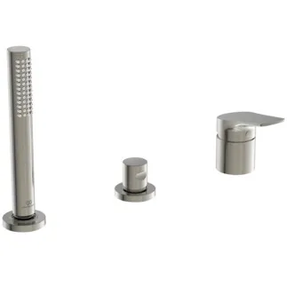 IDEAL STANDARD LDV - Vanová okrajová baterie 202 mm ve stříbrné barvě, 25,0 l/min (3 bar) - Click technologie, FirmaFlow, PVD technologie #BD670GN - Nerezová ocel