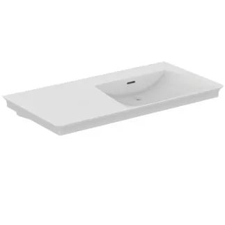 IDEAL STANDARD LDV - Nábytkové umyvadlo 1060x535x145 mm v bílé barvě, bez otvoru pro baterii, s přepadem - IdealPlus #E2704MA - Bílá (Alpine) s Ideal Plus