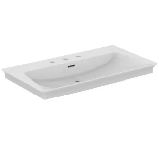 IDEAL STANDARD LDV - Nábytkové umyvadlo 860x470x145 mm v bílém lesku, 3 otvory pro baterii, s přepadem #E267601 - Bílá (Alpine)