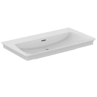 IDEAL STANDARD LDV - Nábytkové umyvadlo 860x470x145 mm v bílém lesku, bez otvoru pro baterii, s přepadem #E270101 - Bílá (Alpine)