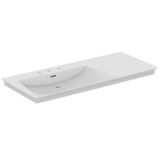 IDEAL STANDARD LDV - Nábytkové umyvadlo 1260x535x145 mm v bílé barvě, 3 otvory pro baterii, s přepadem - IdealPlus #E2696MA - Bílá (Alpine) s Ideal Plus