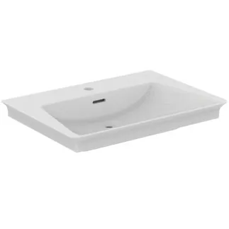 IDEAL STANDARD LDV - Nábytkové umyvadlo 660x470x145 mm v bílém lesku, 1 otvor pro baterii, s přepadem #E264401 - Bílá (Alpine)