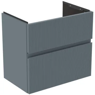 IDEAL STANDARD FINESSE - toaletní skříňka 600x375x550 mm v jasanově modré matné barvě, 2 zásuvky - bez úchytky, s plným výsuvem, SoftClosing, prostorově úsporná, předem smontovaná, dřevo z udržitelných zdrojů #E3379UQ