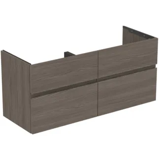 IDEAL STANDARD FINESSE - toaletní skříňka 1200x440x545 mm v tmavém jilmu, 4 zásuvky - bez úchytky, plný výsuv, SoftClosing, předmontováno, dřevo z udržitelných zdrojů #E3390UR