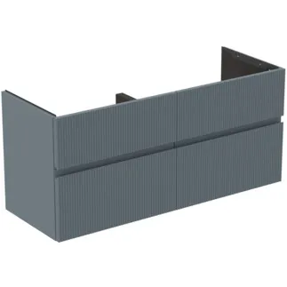 IDEAL STANDARD FINESSE - toaletní skříňka 1200x440x545 mm v jasanově modré matné barvě, 4 zásuvky - bez úchytky, s plným výsuvem, SoftClosing, předmontovaná, dřevo z udržitelných zdrojů #E3390UQ