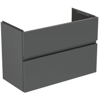 IDEAL STANDARD FINESSE - toaletní skříňka 800x375x550 mm, antracitově matný lak, 2 zásuvky - bez úchytky, s plným výsuvem, SoftClosing, předem smontovaná, dřevo z udržitelných zdrojů #E3380Y2 - antracitově matný povrch