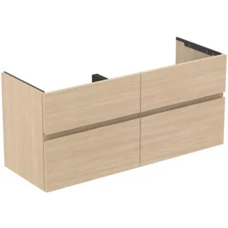 IDEAL STANDARD FINESSE - toaletní skříňka 1200x440x545 mm, bílý dub, 4 zásuvky - bez úchytky, plný výsuv, SoftClosing, předmontováno, dřevo z udržitelných zdrojů #E3390US