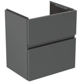 IDEAL STANDARD FINESSE - toaletní skříňka 500x375x550 mm, antracitově matný lak, 2 zásuvky - bez úchytky, s plným výsuvem, SoftClosing, prostorově úsporná, předem smontovaná, dřevo z udržitelných zdrojů #E3378Y2 - antracitově matná