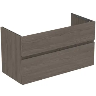 IDEAL STANDARD FINESSE - toaletní skříňka 1000x440x545 mm v tmavém jilmu, 2 zásuvky - bez úchytky, s plným výsuvem, SoftClosing, předem smontovaná, dřevo z udržitelných zdrojů #E3388UR