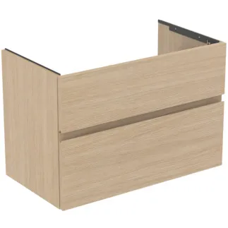 IDEAL STANDARD FINESSE - toaletní skříňka 800x440x545 mm v provedení bílý dub, 2 zásuvky - bez úchytky, s plným výsuvem, SoftClosing, předem smontovaná, dřevo z udržitelných zdrojů #E3387US