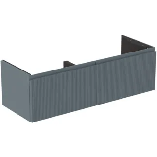 IDEAL STANDARD FINESSE - toaletní skříňka 1200x440x375 mm v jasanově modré matné barvě, 2 zásuvky - bez úchytky, s plným výsuvem, SoftClosing, předmontované, dřevo z udržitelných zdrojů #E3389UQ