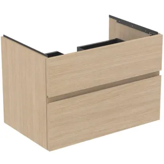 IDEAL STANDARD FINESSE - toaletní skříňka 800x505x550 mm, bílý dub, 2 zásuvky - bez úchytky, plný výsuv, SoftClosing, předmontováno, dřevo z udržitelných zdrojů #E3396US