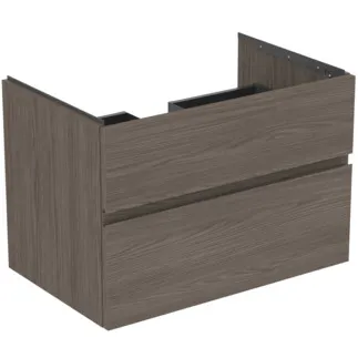 IDEAL STANDARD FINESSE - toaletní skříňka 800x505x550 mm v tmavém jilmu, 2 zásuvky - bez úchytky, plný výsuv, SoftClosing, předmontováno, dřevo z udržitelných zdrojů #E3396UR