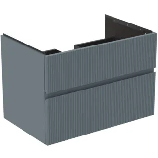 IDEAL STANDARD FINESSE - toaletní skříňka 800x505x550 mm v jasanově modré matné barvě, 2 zásuvky - bez úchytky, s plným výsuvem, SoftClosing, předem smontovaná, dřevo z udržitelných zdrojů #E3396UQ