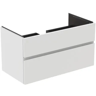 IDEAL STANDARD FINESSE - toaletní skříňka 1000x505x550 mm v bílém matném laku, 2 zásuvky - bez úchytky, s plným výsuvem, SoftClosing, předem smontovaná, dřevo z udržitelných zdrojů #E3397Y1 - Bílá matná