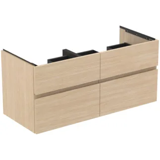 IDEAL STANDARD FINESSE - toaletní skříňka 1200x505x550 mm, bílý dub, 4 zásuvky - bez úchytky, plný výsuv, SoftClosing, předmontováno, dřevo z udržitelných zdrojů #E3399US