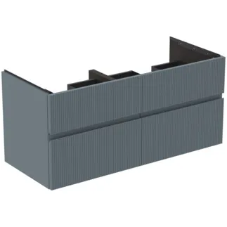 IDEAL STANDARD FINESSE - toaletní skříňka 1200x505x550 mm v jasanově modré matné barvě, 4 zásuvky - bez úchytky, s plným výsuvem, SoftClosing, předem smontovaná, dřevo z udržitelných zdrojů #E3399UQ