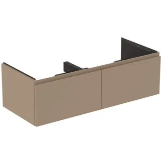 IDEAL STANDARD FINESSE - toaletní skříňka 1200x505x370 mm v béžové matné barvě, 2 zásuvky - bez úchytky, s plným výsuvem, SoftClosing, předmontovaná, dřevo z udržitelných zdrojů #E3398UP