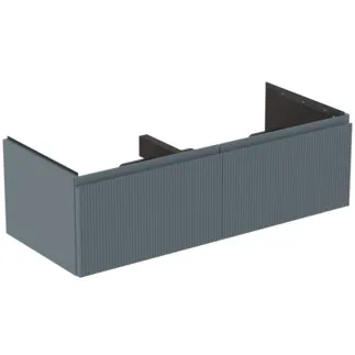 IDEAL STANDARD FINESSE - toaletní skříňka 1200x505x370 mm v jasanově modré matné barvě, 2 zásuvky - bez úchytky, s plným výsuvem, SoftClosing, předmontovaná, dřevo z udržitelných zdrojů #E3398UQ