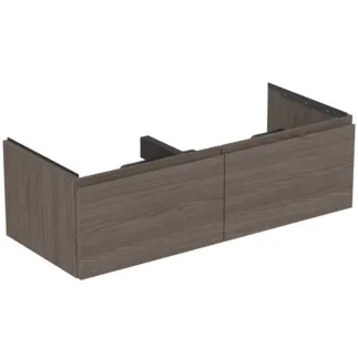 IDEAL STANDARD FINESSE - toaletní skříňka 1200x505x370 mm v tmavém jilmu, 2 zásuvky - bez úchytky, s plným výsuvem, SoftClosing, předem smontovaná, dřevo z udržitelných zdrojů #E3398UR