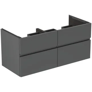 IDEAL STANDARD FINESSE - toaletní skříňka 1200x505x550 mm, antracitově matný lak, 4 zásuvky - bez úchytky, plný výsuv, SoftClosing, předmontované, dřevo z udržitelných zdrojů #E3399Y2 - antracitově matný