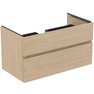 IDEAL STANDARD FINESSE - toaletní skříňka 1000x505x550 mm, bílý dub, 2 zásuvky - bez úchytky, s plným výsuvem, SoftClosing, předmontováno, dřevo z udržitelných zdrojů #E3397US