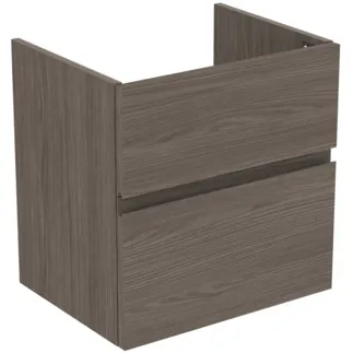 IDEAL STANDARD FINESSE - toaletní skříňka 530x409x540 mm v tmavém jilmu, 2 zásuvky - bez úchytky, s plným výsuvem, SoftClosing, předem smontovaná, dřevo z udržitelných zdrojů #E3409UR