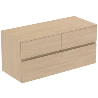 IDEAL STANDARD FINESSE - toaletní skříňka 1202x505x558 mm, bílý dub, 4 zásuvky - bez úchytky, plný výsuv, SoftClosing, předmontováno, dřevo z udržitelných zdrojů #E3437US