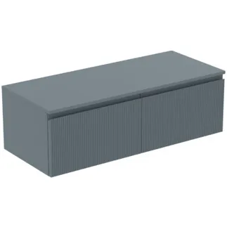 IDEAL STANDARD FINESSE - toaletní skříňka 1202x505x378 mm v jasanově modré matné barvě, 2 zásuvky - bez úchytky, s plným výsuvem, SoftClosing, předem smontovaná, dřevo z udržitelných zdrojů #E3436UQ