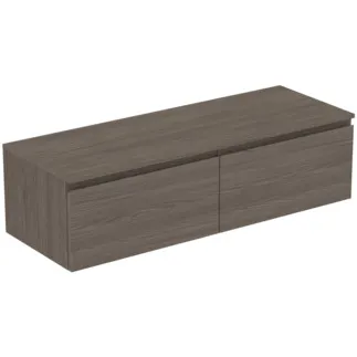 IDEAL STANDARD FINESSE - toaletní skříňka 1402x505x378 mm v tmavém jilmu, 2 zásuvky - bez úchytky, s plným výsuvem, SoftClosing, předem smontovaná, dřevo z udržitelných zdrojů #E3432UR