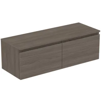 IDEAL STANDARD FINESSE - toaletní skříňka 1202x440x388 mm v tmavém jilmu, 2 zásuvky - bez úchytky, s plným výsuvem, SoftClosing, předem smontovaná, dřevo z udržitelných zdrojů #E3425UR