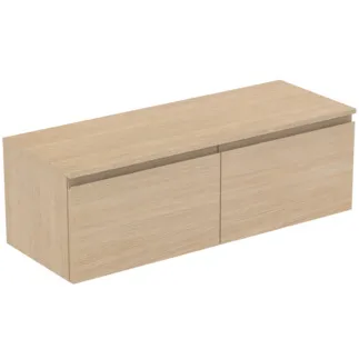 IDEAL STANDARD FINESSE - toaletní skříňka 1202x440x388 mm, bílý dub, 2 zásuvky - bez úchytky, plný výsuv, SoftClosing, předmontováno, dřevo z udržitelných zdrojů #E3425US