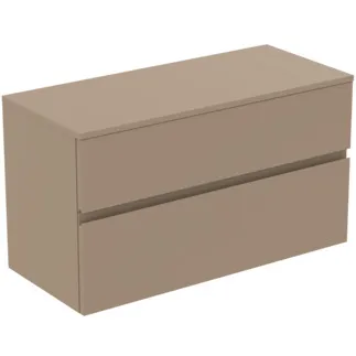 IDEAL STANDARD FINESSE - toaletní skříňka 1002x440x558 mm v béžové matné barvě, 2 zásuvky - bez úchytky, s plným výsuvem, SoftClosing, předem smontovaná, dřevo z udržitelných zdrojů #E3424UP