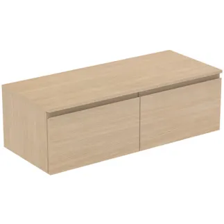 IDEAL STANDARD FINESSE - toaletní skříňka 1202x505x378 mm, bílý dub, 2 zásuvky - bez úchytky, plnovýsuv, SoftClosing, předmontováno, dřevo z udržitelných zdrojů #E3436US