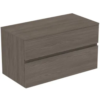IDEAL STANDARD FINESSE - toaletní skříňka 1002x505x558 mm v tmavém jilmu, 2 zásuvky - bez úchytky, s plným výsuvem, SoftClosing, předem smontovaná, dřevo z udržitelných zdrojů #E3435UR