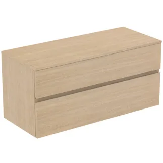 IDEAL STANDARD FINESSE - toaletní skříňka 1202x505x558 mm, bílý dub, 2 zásuvky - bez úchytky, plnovýsuv, SoftClosing, předmontováno, dřevo z udržitelných zdrojů #E3431US