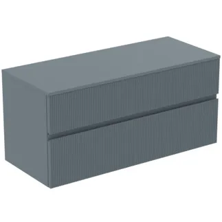 IDEAL STANDARD FINESSE - toaletní skříňka 1202x505x558 mm v jasanově modré matné barvě, 2 zásuvky - bez úchytky, s plným výsuvem, SoftClosing, předem smontovaná, dřevo z udržitelných zdrojů #E3431UQ