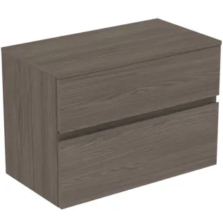 IDEAL STANDARD FINESSE - toaletní skříňka 802x440x558 mm v tmavém jilmu, 2 zásuvky - bez úchytky, s plným výsuvem, SoftClosing, předem smontovaná, dřevo z udržitelných zdrojů #E3423UR