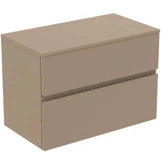 IDEAL STANDARD FINESSE - toaletní skříňka 802x440x558 mm v béžové matné barvě, 2 zásuvky - bez úchytky, s plným výsuvem, SoftClosing, předem smontovaná, dřevo z udržitelných zdrojů #E3423UP