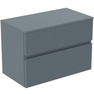 IDEAL STANDARD FINESSE - toaletní skříňka 802x440x558 mm v jasanově modré matné barvě, 2 zásuvky - bez úchytky, s plným výsuvem, SoftClosing, předem smontovaná, dřevo z udržitelných zdrojů #E3423UQ
