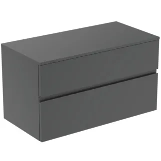 IDEAL STANDARD FINESSE - toaletní skříňka 1002x505x558 mm, antracitově matný lak, 2 zásuvky - bez úchytky, plný výsuv, SoftClosing, předem smontovaná, dřevo z udržitelných zdrojů #E3435Y2 - antracitově matný