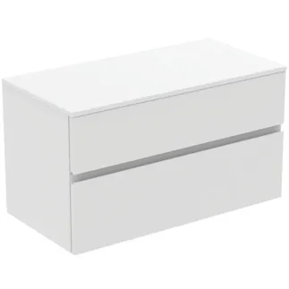IDEAL STANDARD FINESSE - toaletní skříňka 1002x505x558 mm v bílém matném laku, 2 zásuvky - bez úchytky, s plným výsuvem, SoftClosing, předem smontovaná, dřevo z udržitelných zdrojů #E3435Y1 - Bílá matná