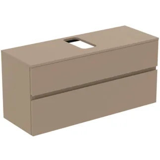 IDEAL STANDARD FINESSE - toaletní skříňka 1202x440x558 mm v béžové matné barvě, 2 zásuvky - bez úchytky, s plným výsuvem, SoftClosing, předem smontovaná, dřevo z udržitelných zdrojů #E3479UP