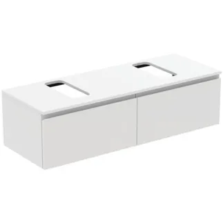IDEAL STANDARD FINESSE - toaletní skříňka 1402x505x378 mm v bílém matném laku, 2 zásuvky - bez úchytky, s plným výsuvem, SoftClosing, předem smontovaná, dřevo z udržitelných zdrojů #E3495Y1 - Bílá matná