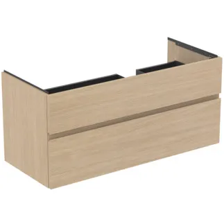 IDEAL STANDARD FINESSE - toaletní skříňka 1200x505x550 mm, bílý dub, 2 zásuvky - bez úchytky, plný výsuv, SoftClosing, předmontováno, dřevo z udržitelných zdrojů #E3448US