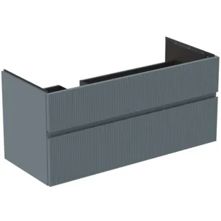 IDEAL STANDARD FINESSE - toaletní skříňka 1200x505x550 mm v jasanově modré matné barvě, 2 zásuvky - bez úchytky, s plným výsuvem, SoftClosing, předmontovaná, dřevo z udržitelných zdrojů #E3447UQ