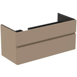 IDEAL STANDARD FINESSE - toaletní skříňka 1200x505x550 mm v béžové matné barvě, 2 zásuvky - bez úchytky, s plným výsuvem, SoftClosing, předmontovaná, dřevo z udržitelných zdrojů #E3447UP