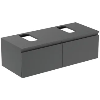IDEAL STANDARD FINESSE - toaletní skříňka 1202x505x378 mm, antracitově matný lak, 2 zásuvky - bez úchytky, s plným výsuvem, SoftClosing, předem smontovaná, dřevo z udržitelných zdrojů #E3494Y2 - antracitově matný lak