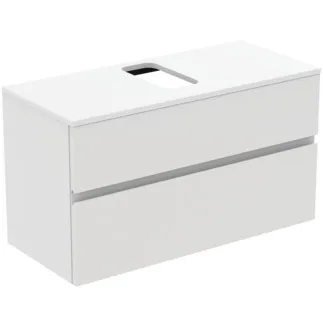 IDEAL STANDARD FINESSE - toaletní skříňka 1002x440x558 mm v bílém matném laku, 2 zásuvky - bez úchytky, s plným výsuvem, SoftClosing, předem smontovaná, dřevo z udržitelných zdrojů #E3478Y1 - Bílá matná